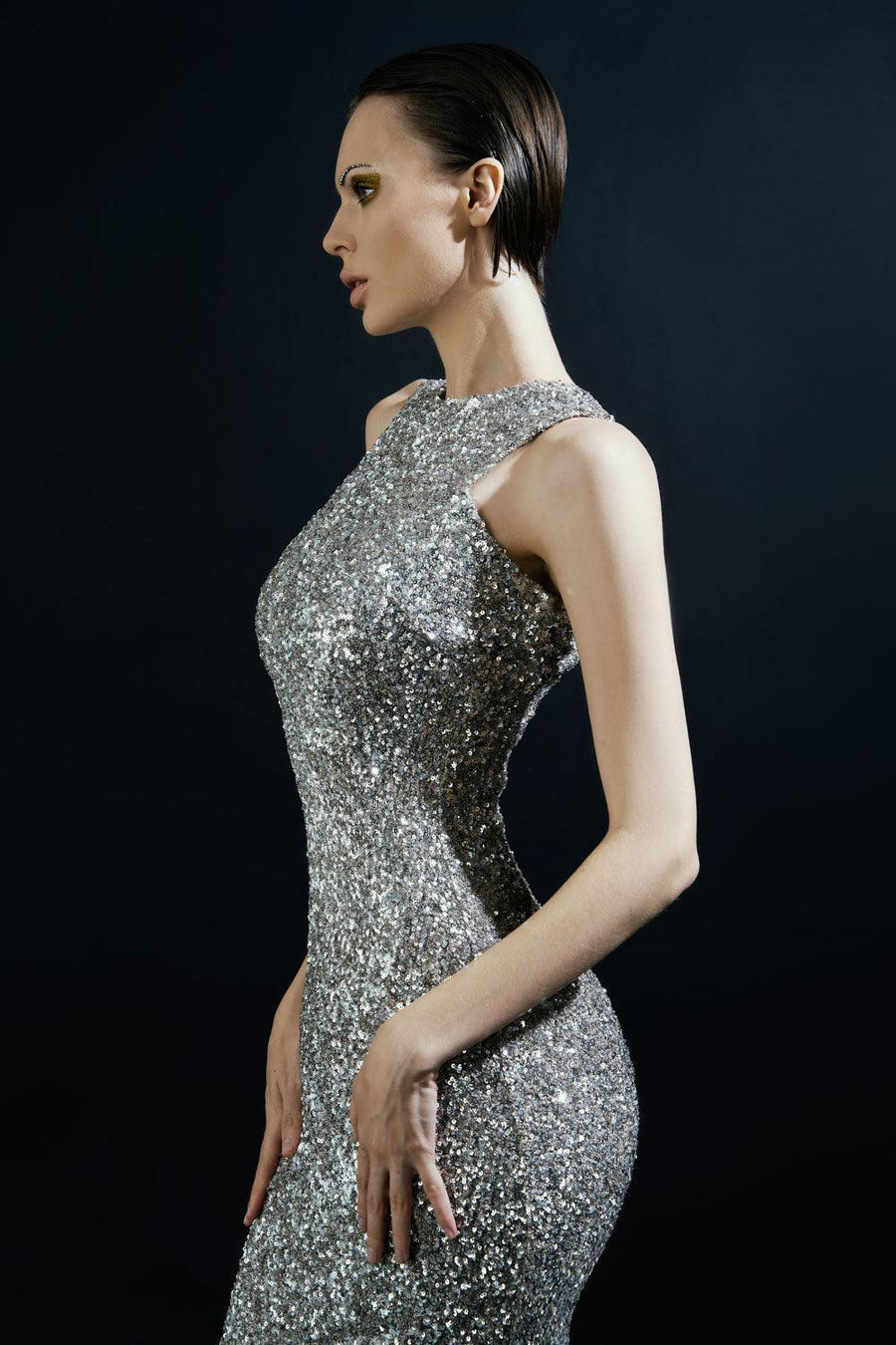 Dazzling Bodycon Sleeveless Sequin Ankle Length Dress 2