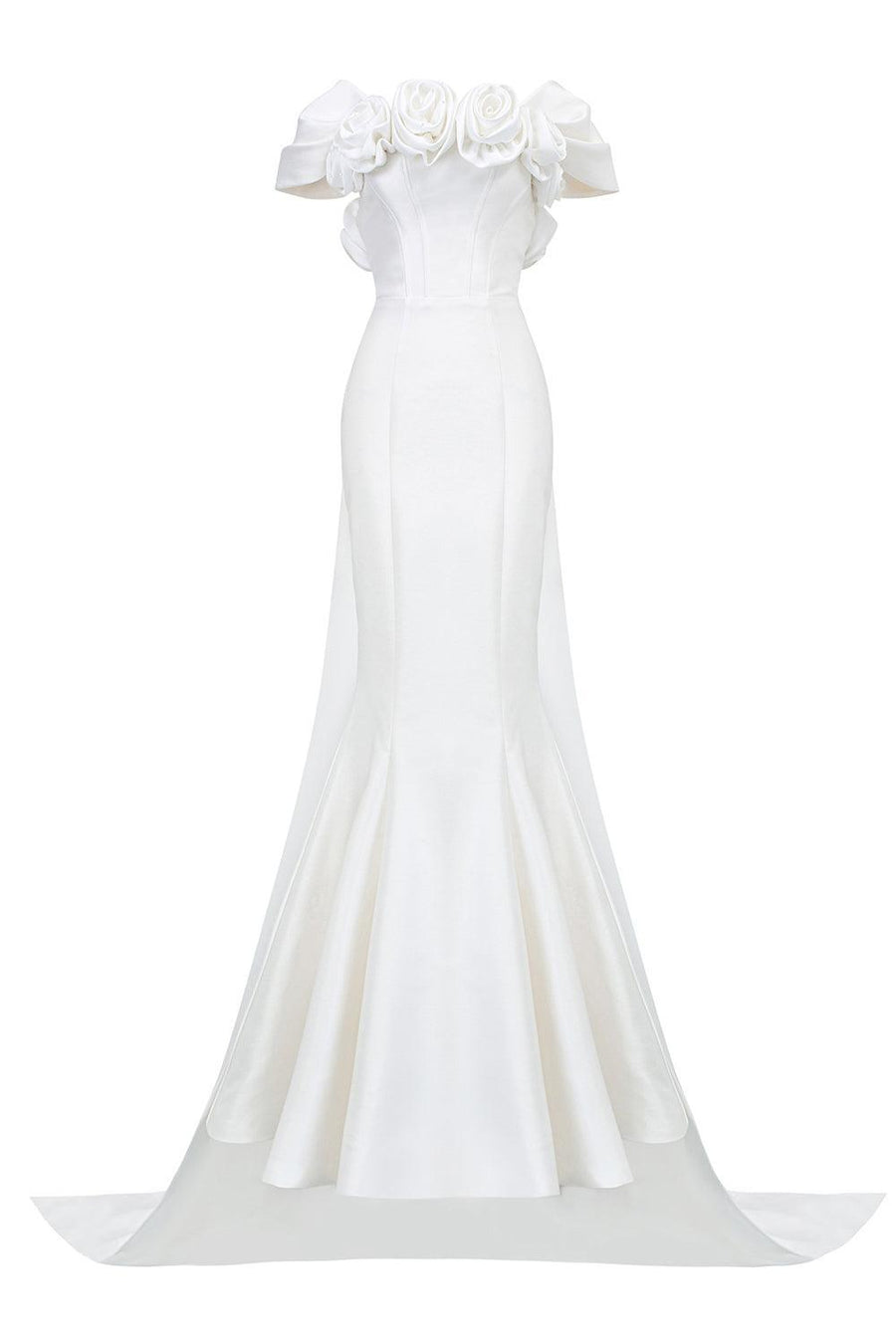Deandre Mermaid Off-Shoulder Silk Lace Floor Length Dress Gown Dress I.H.F Atelier