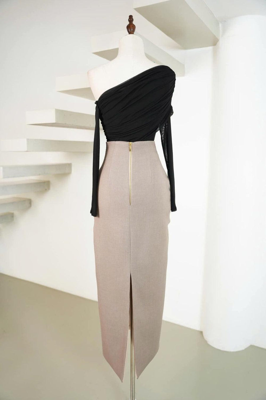 Delta Sheath Crossover Burlap Silk Ankle Length Skirt Skirt Darling Diva