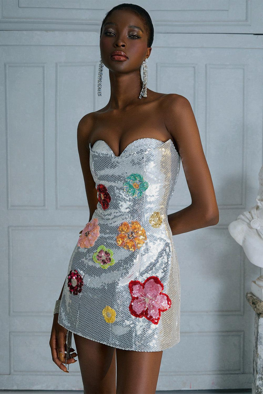 Destiny A-line Sweetheart Neck Sequin Mini Dress 2