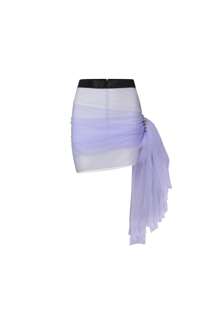 Diana Asymmetric Draped Mesh Mini Skirt Skirt LASSY