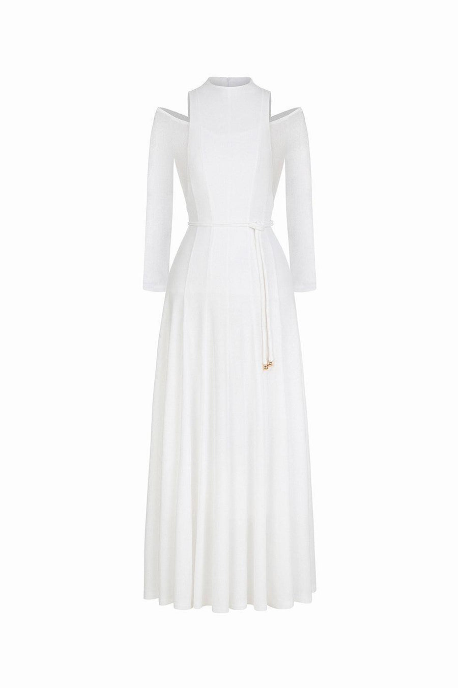Diep A-line Draped Wool Ankle Length Dress Maxi Dress Eegen Studio