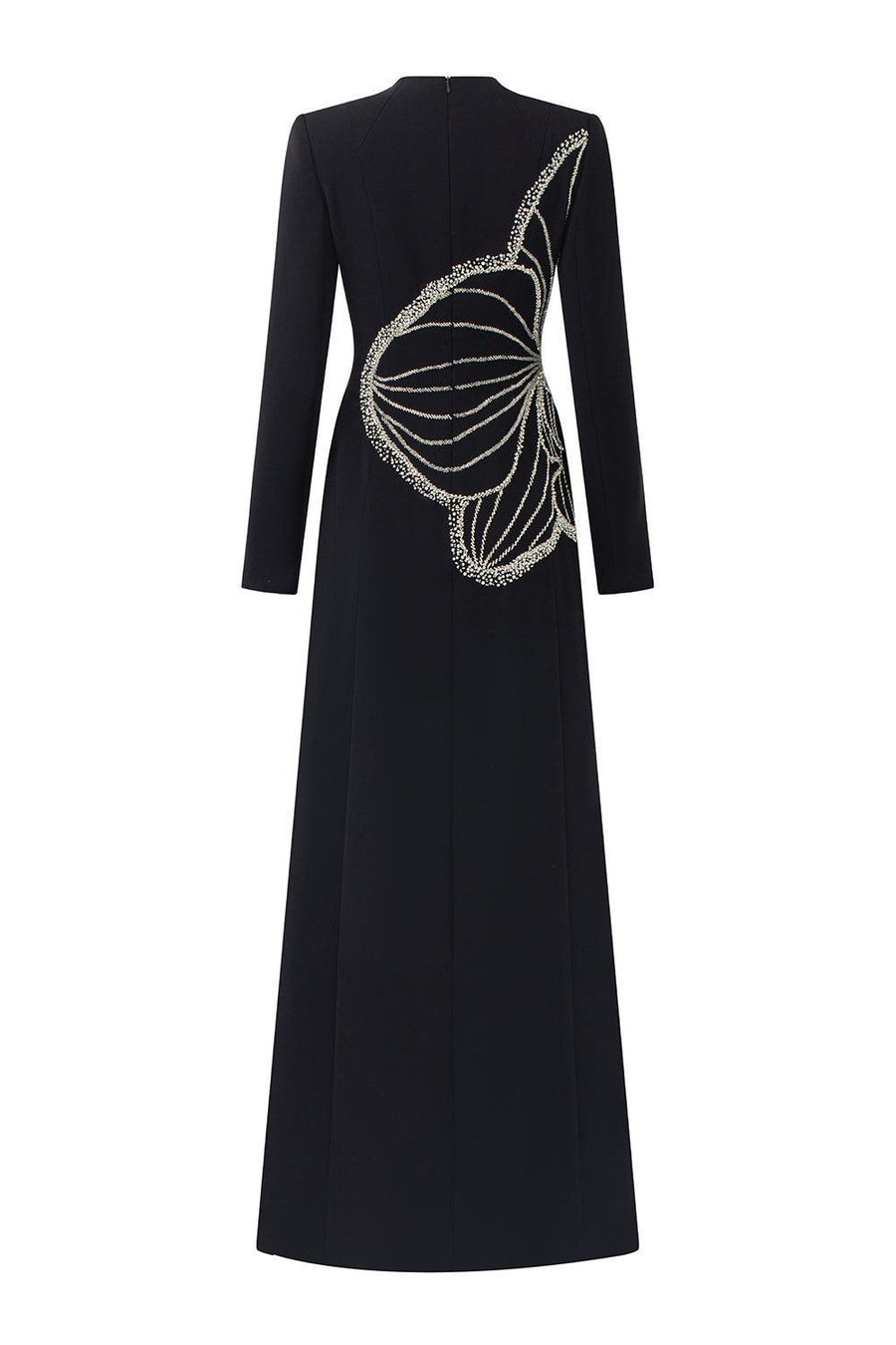 Distnx A-line Back Zipper Velvet Satin Maxi Dress 2
