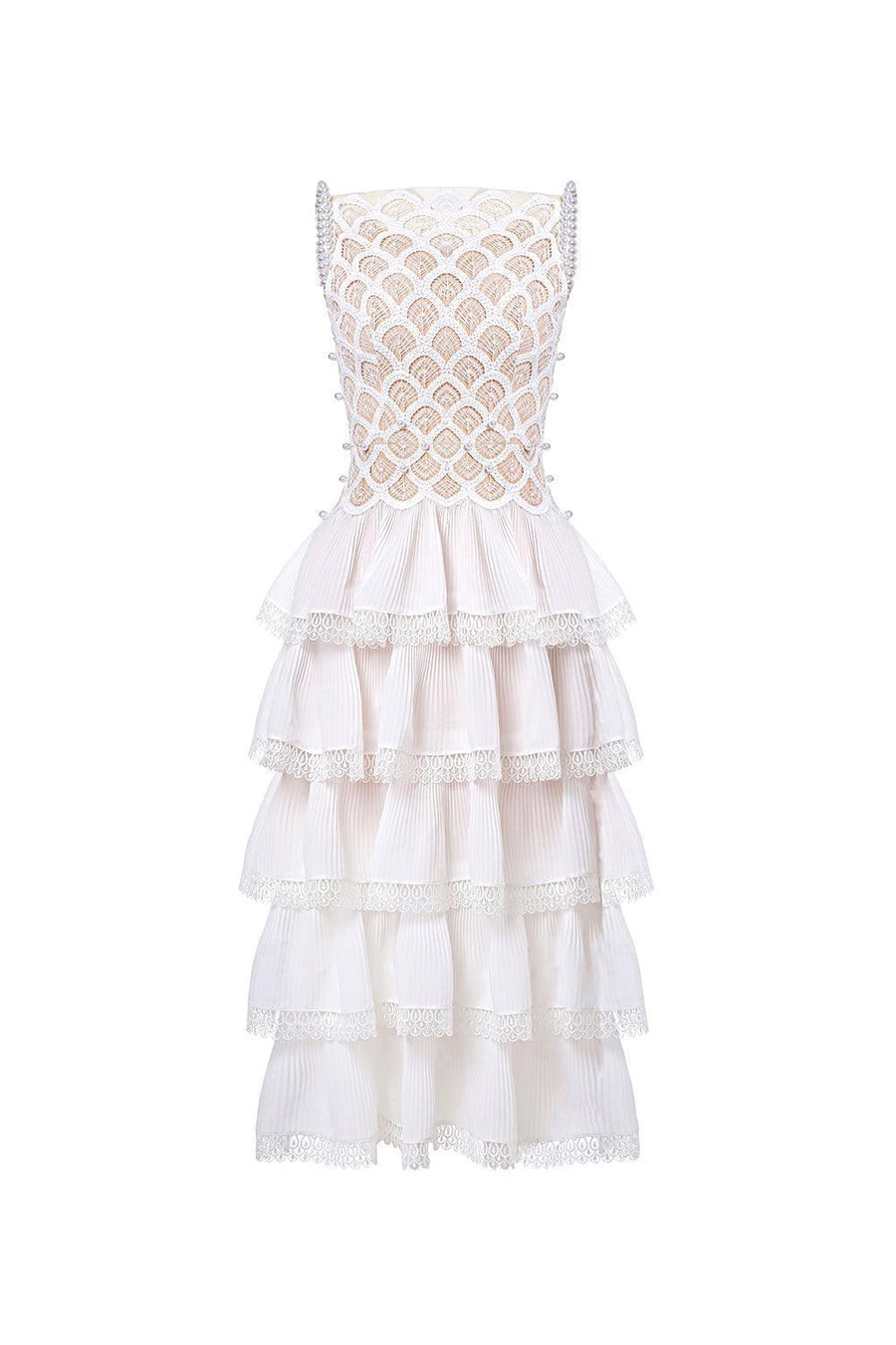 Diva Layered Sleeveless Lace Midi Dress Midi Dress Rosee de Matin