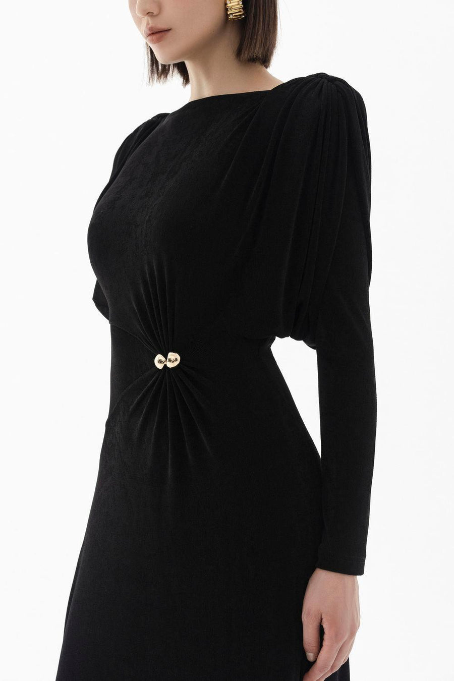 Diva Straight Boat Neck Knitted Fabric Maxi Dress Maxi Dress Eegen Studio