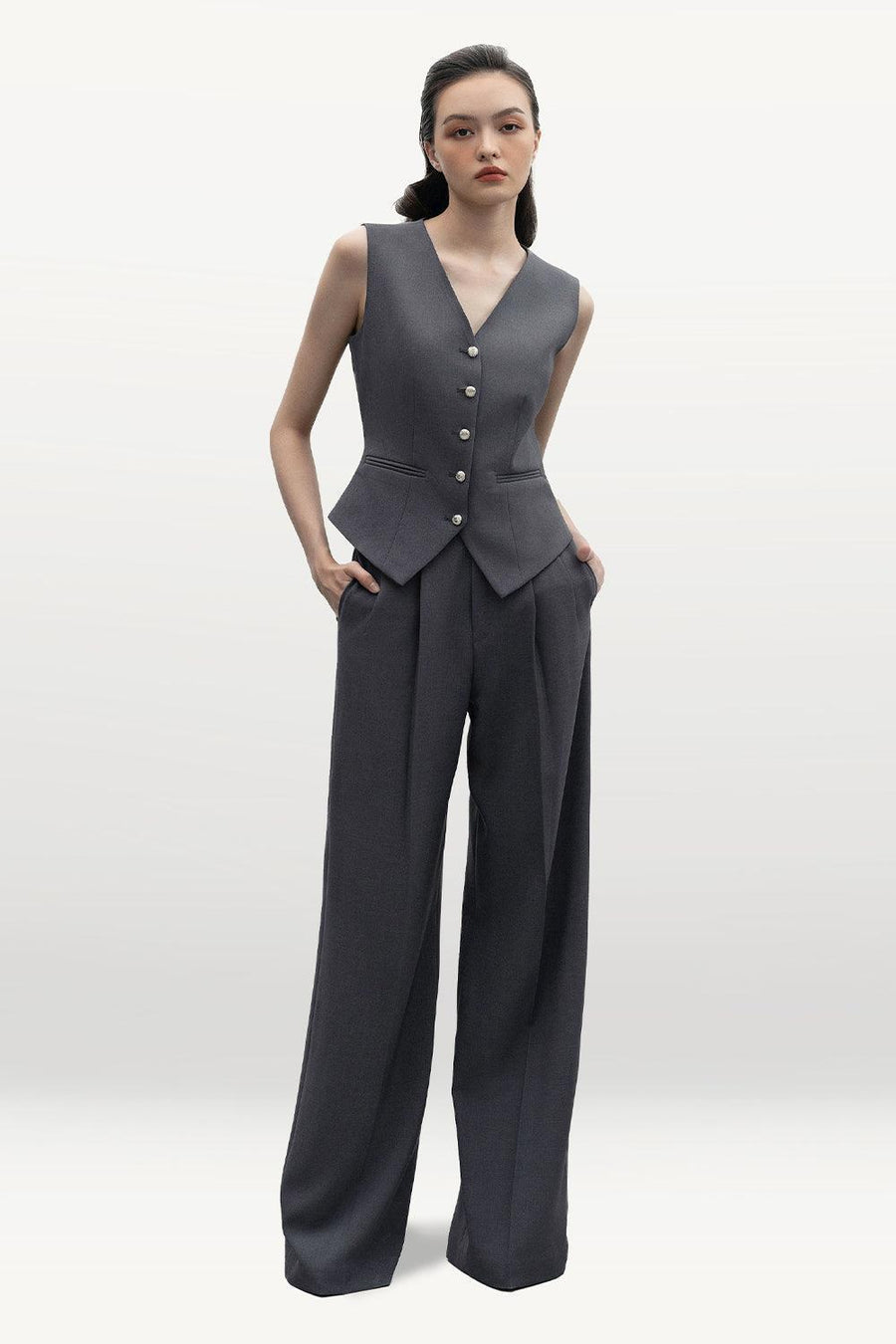 Donna Hourglass V-Neck Corduroy Vest 18