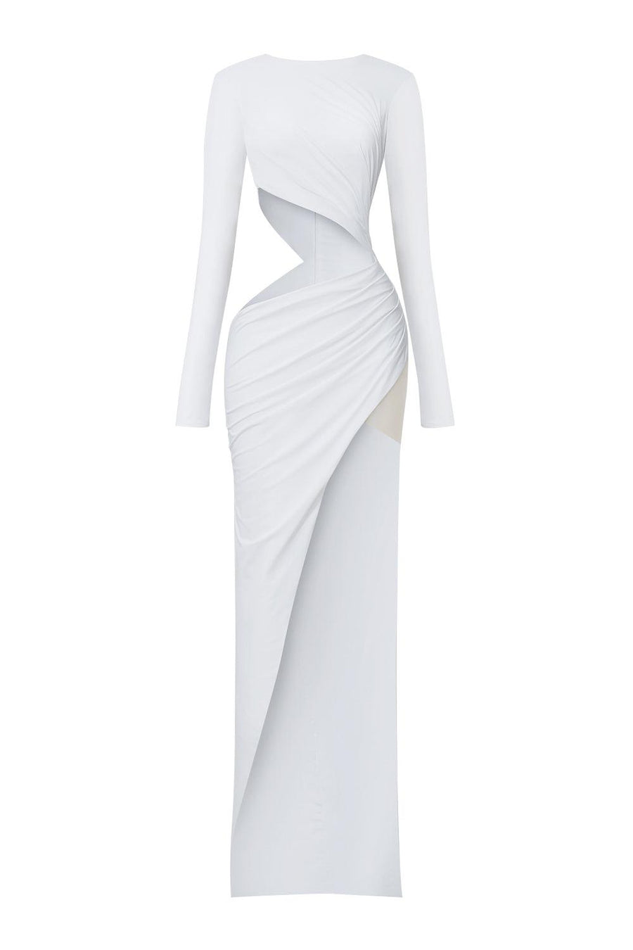 Douglas Asymmetric Cut-Out Elastic Spandex Floor Length Dress Maxi Dress CEM