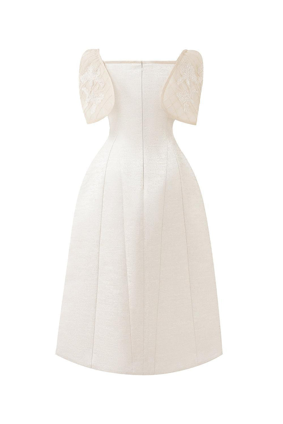Dream A-line Cape Sleeved Taffeta Midi Dress Midi Dress IVY moda