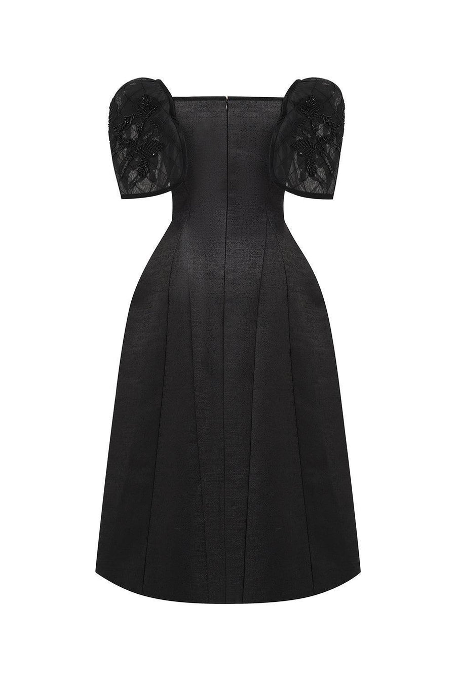 Dream A-line Cape Sleeved Taffeta Midi Dress Midi Dress IVY moda