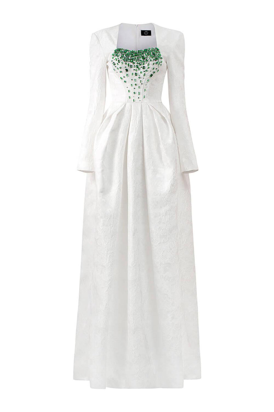 Echoes Ball Gown Long Sleeved Jacquard Floor Length Dress Gown Dress I.H.F Atelier