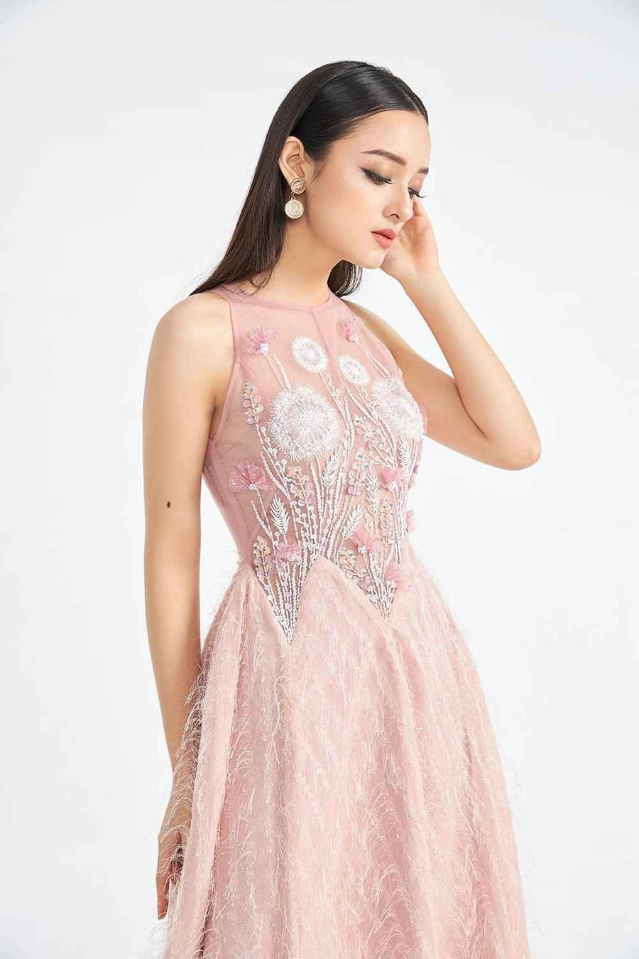 Edna Fit and Flare Sleeveless Woven Midi Dress