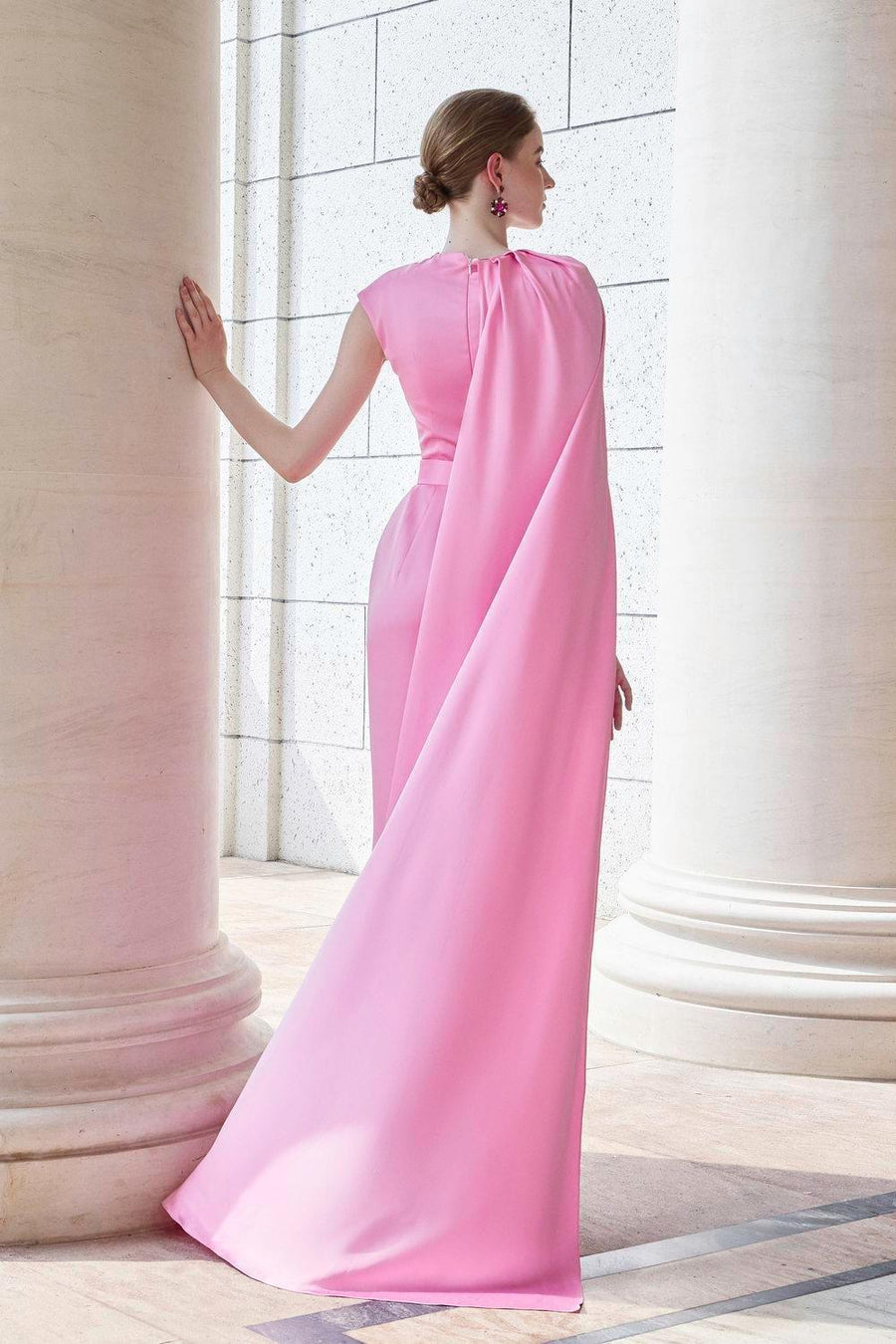 Efflores Pegged Round Neck Silk Floor Length Dress Gown Dress I.H.F Atelier