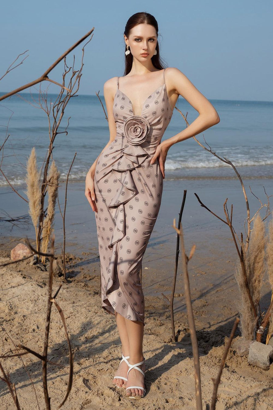 Eirly Sarong Sleeveless Silk Midi Dress Midi Dress Darling Diva