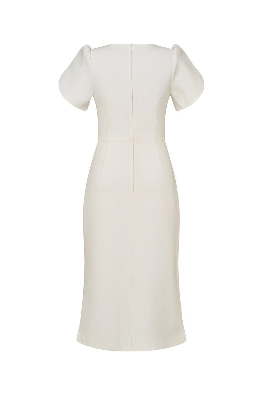 Elation Trumpet Short Sleeved Linen Blend Midi Dress Midi Dress IVY moda