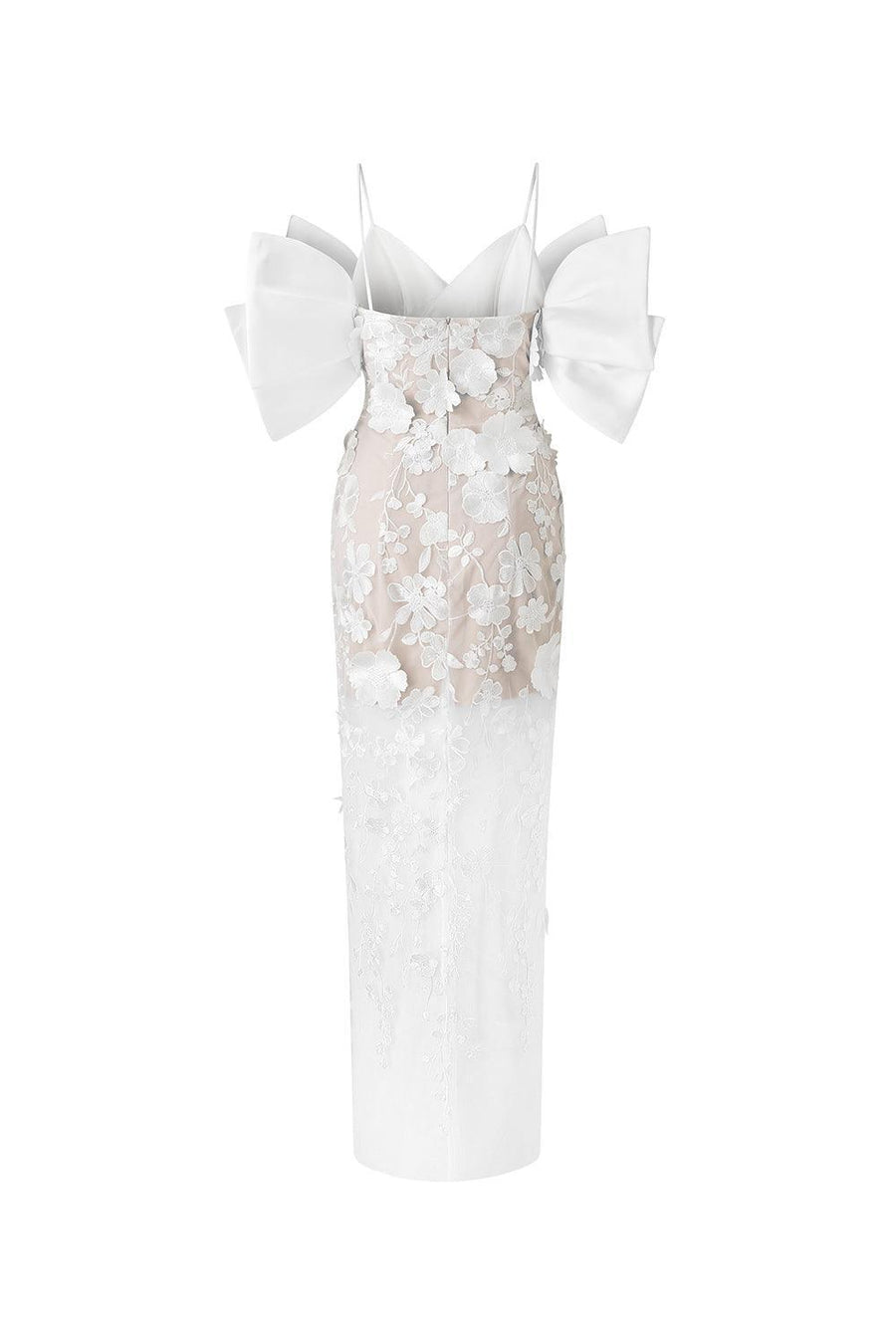 Elena Bodycon Cold Shoulder Sleeved Lace Ankle Length Dress Maxi Dress Calista de Minh Thanh