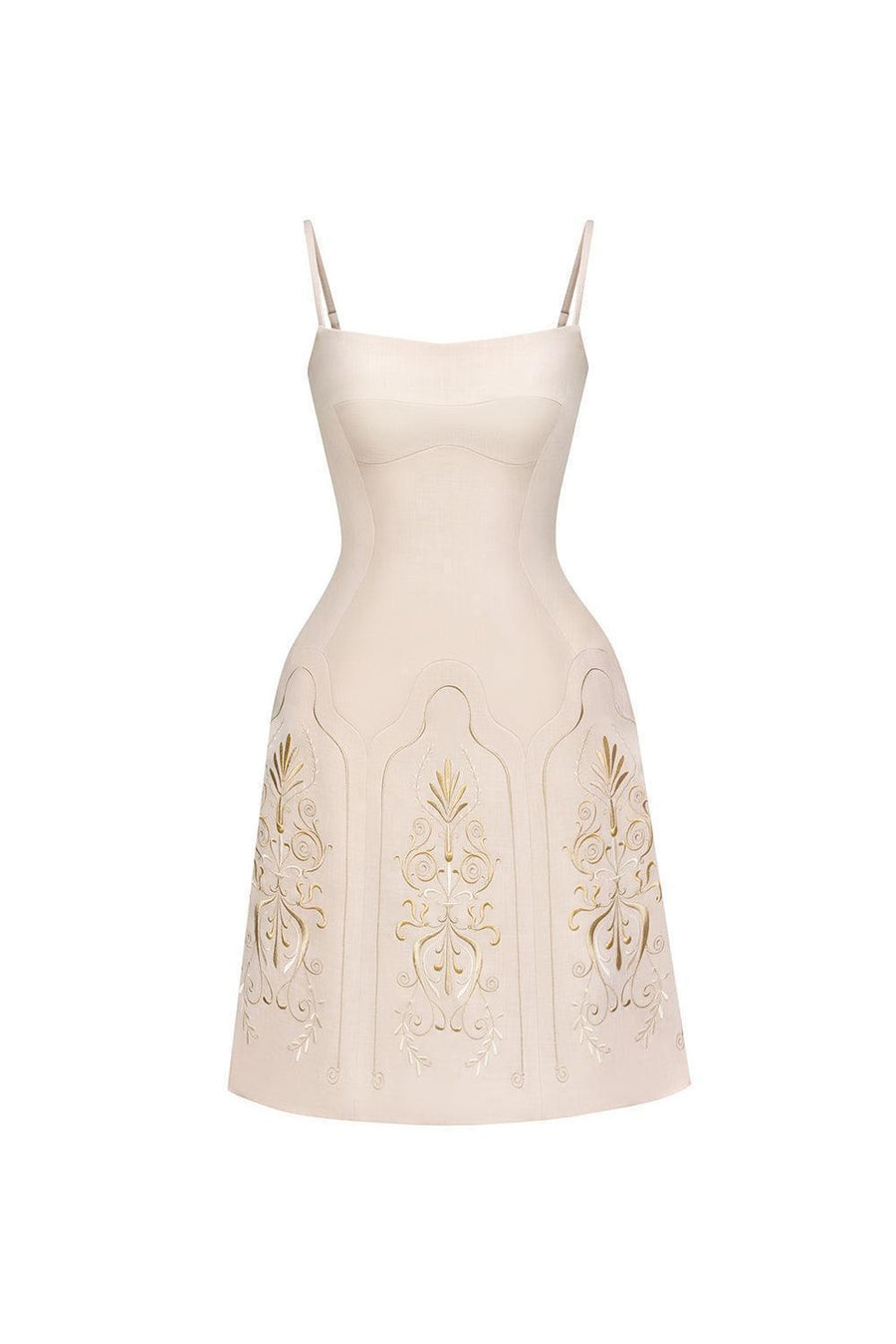 Elizabeth A-line Embroidered Polycotton Knee-length Dress 6