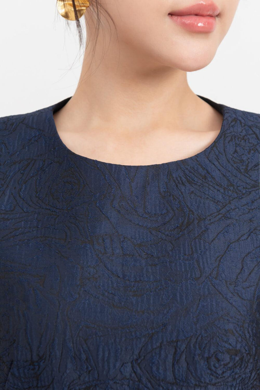 Ellen A-line Sleeveless Brocade Midi Dress Midi Dress IVY moda