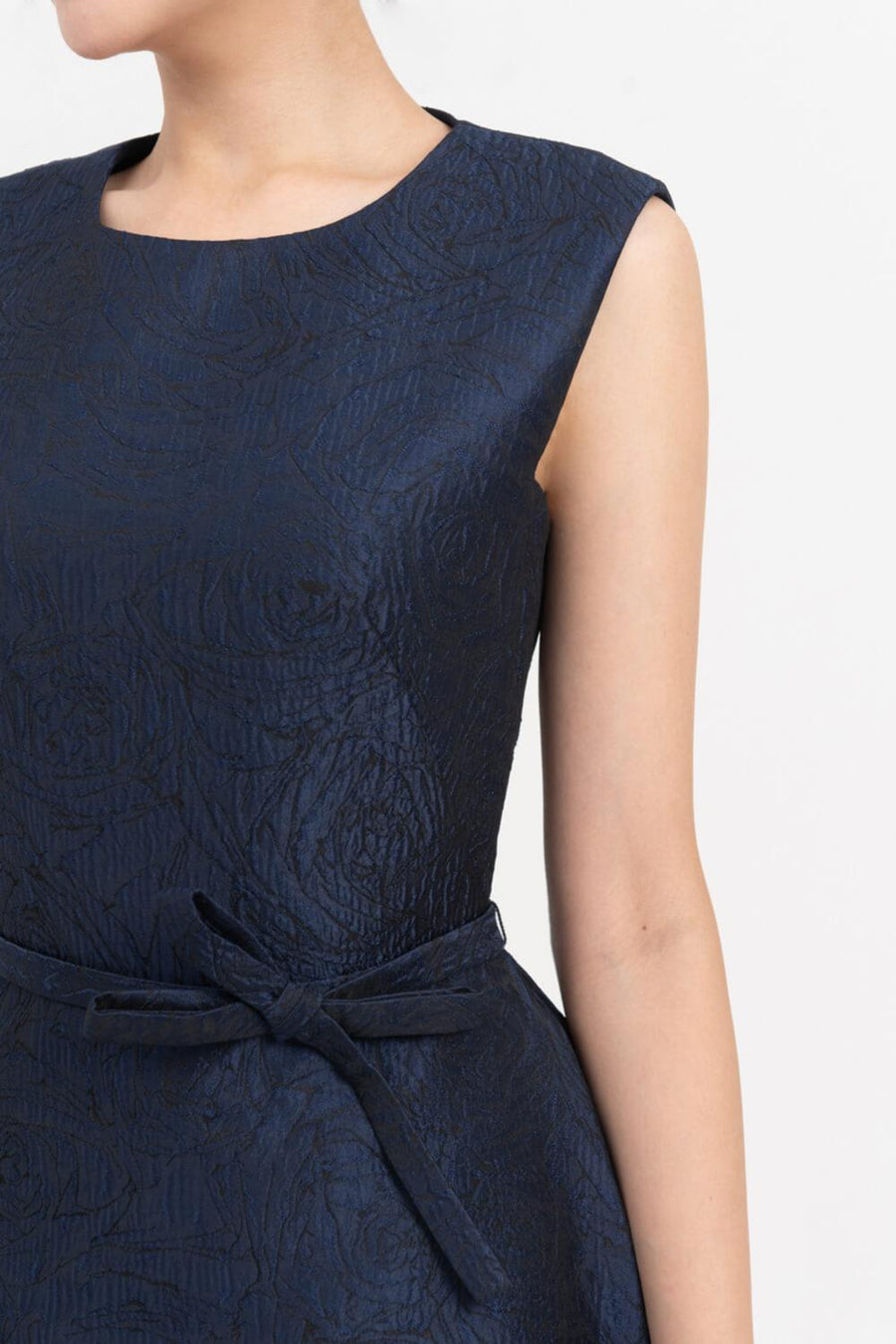 Ellen A-line Sleeveless Brocade Midi Dress Midi Dress IVY moda