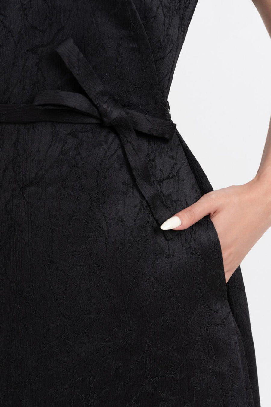 Ellen A-line Sleeveless Brocade Midi Dress Midi Dress IVY moda