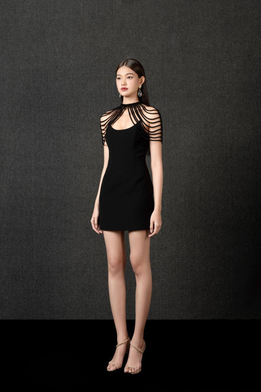 Elodie Sheath High Neck Polycotton Mini Dress Mini Dress Pesty