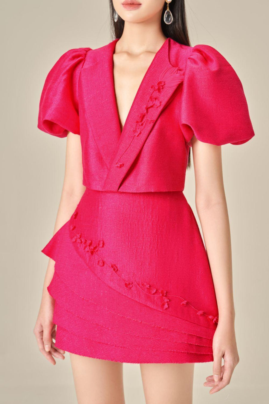 Elowen A-line V-Neck Linen Mini Set 4