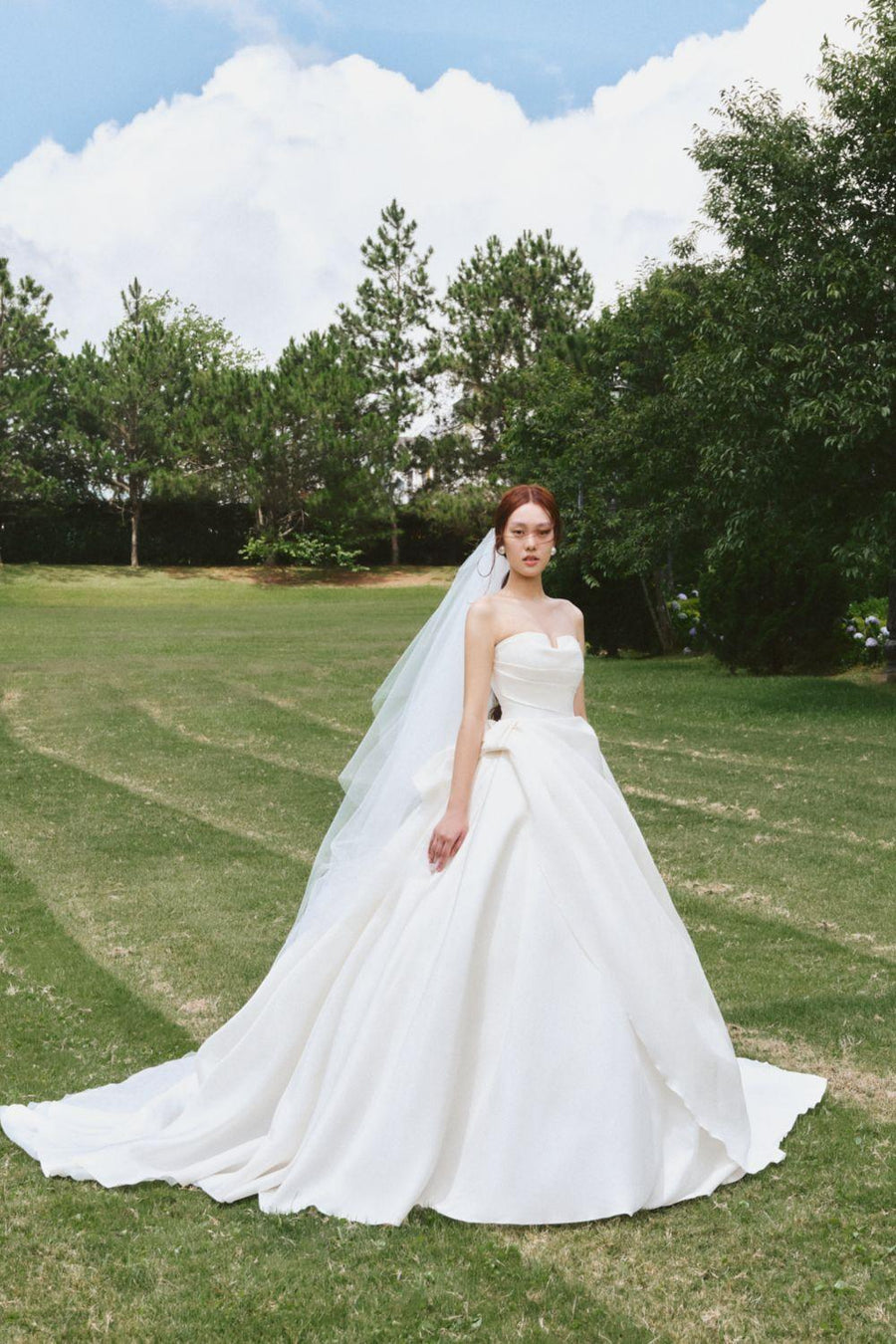 Elvina Ball Gown Draped Organza Floor Length Dress 5