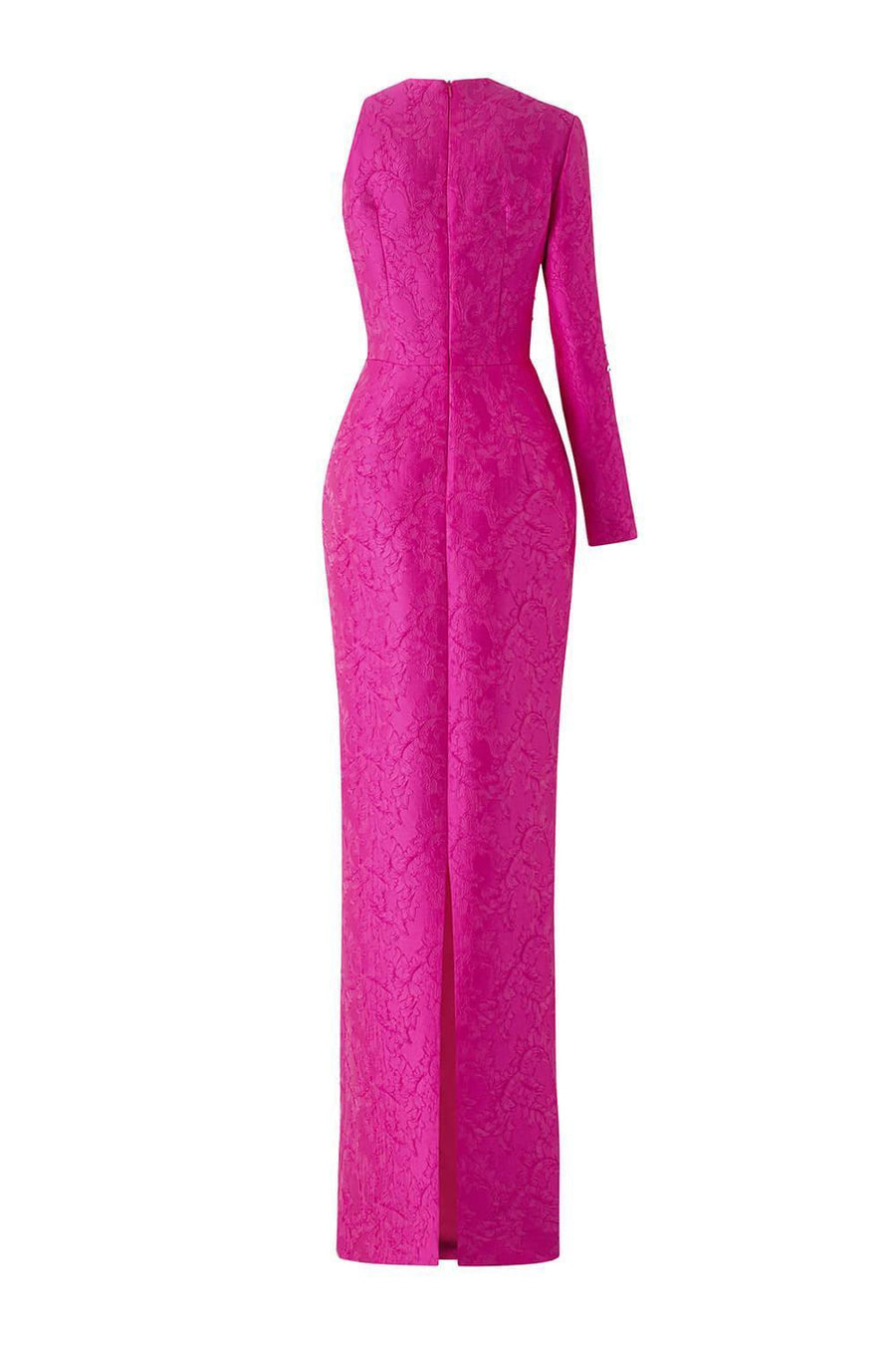 Elysian Sheath Asymmetric Sleeved Jacquard Floor Length Dress Gown Dress I.H.F Atelier