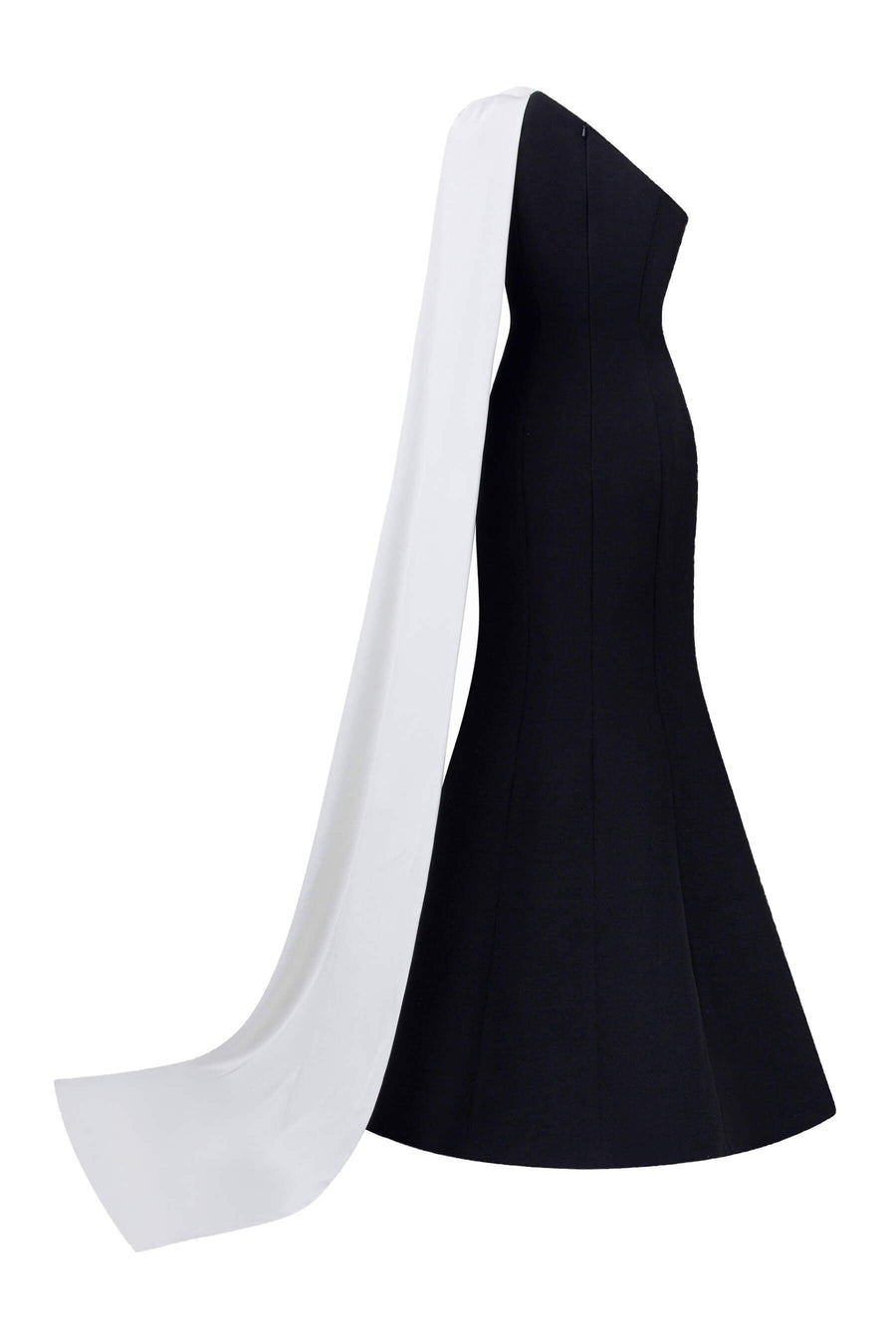 Emelia Mermaid Asymmetric Sleeved Scuba Floor Length Dress Gown Dress I.H.F Atelier