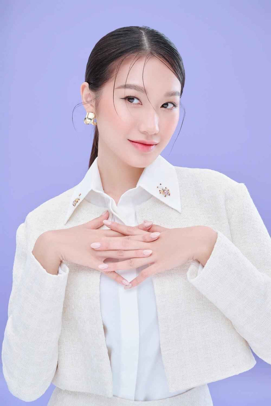 Emery Straight Folded Collar Cotton Shirt
