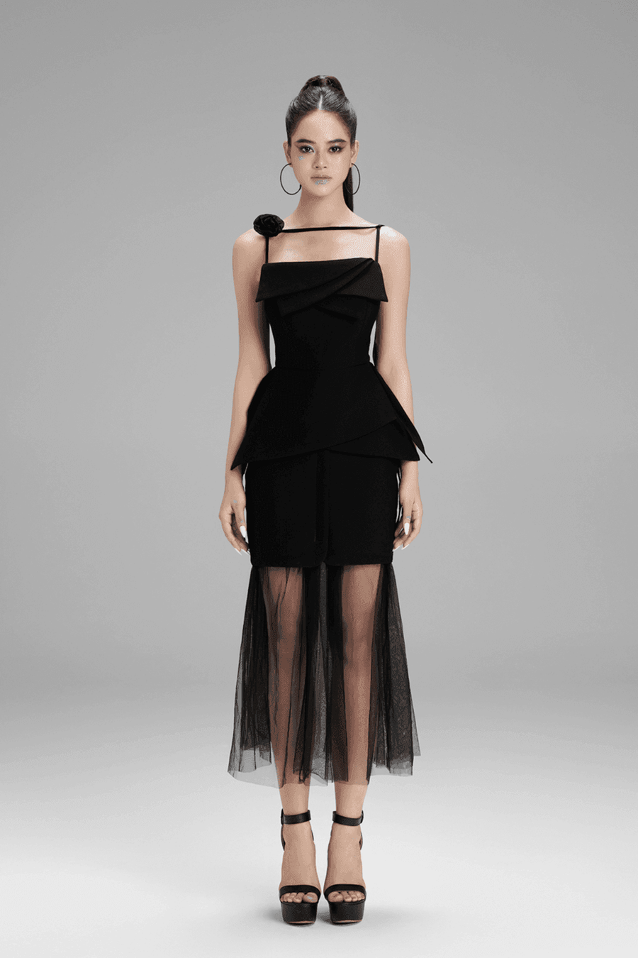 Emilia Trumpet Pleated Polycotton Midi Skirt Skirt Cordia