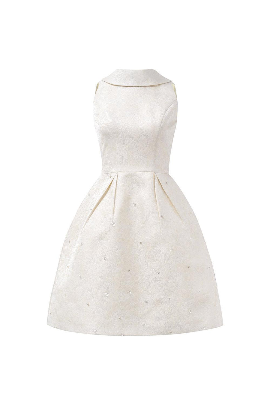 Emma A-line Sleeveless Jacquard Mini Dress Mini Dress Delicate