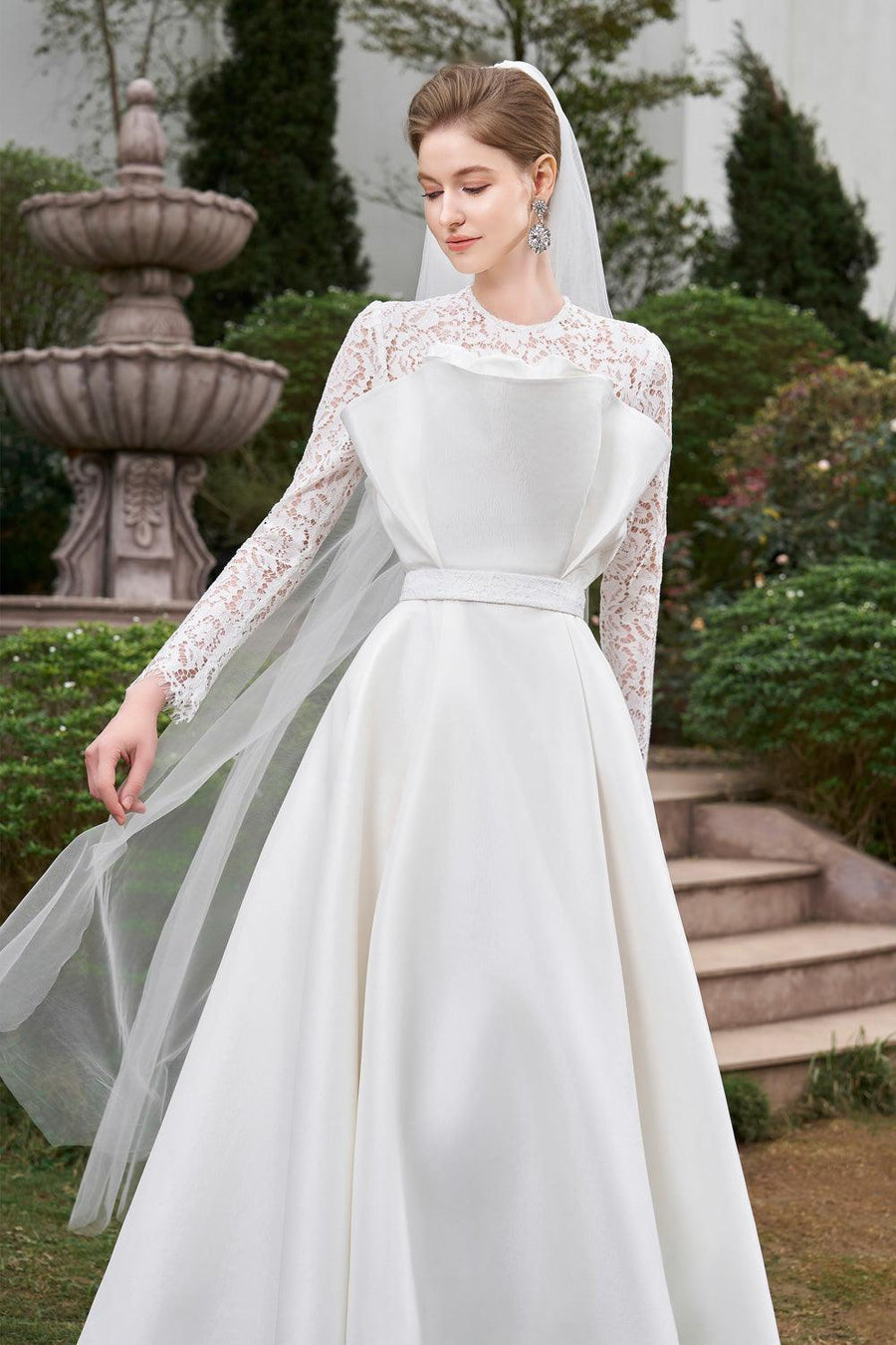 Emmalyn A-line Round Neck Taffeta Silk Floor Length Dress Gown Dress I.H.F Atelier