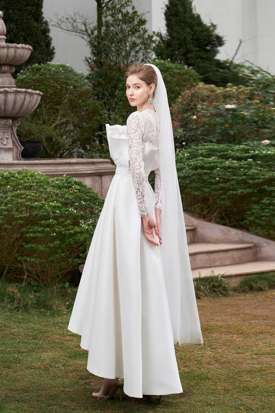 Emmalyn A-line Round Neck Taffeta Silk Floor Length Dress Gown Dress I.H.F Atelier