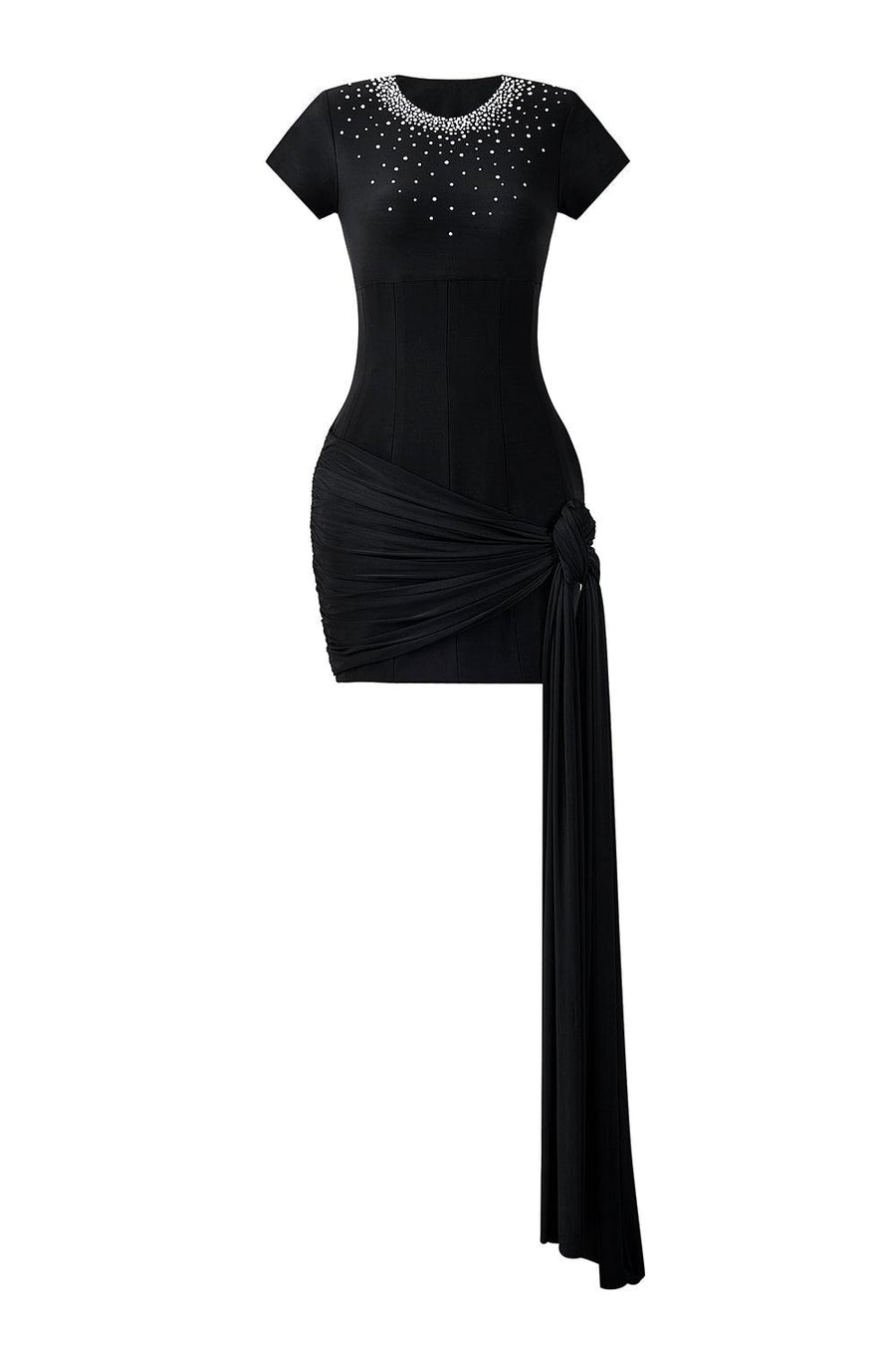 Ephraim Bodycon Extended Flap Crepe Mini Dress Mini Dress CEM
