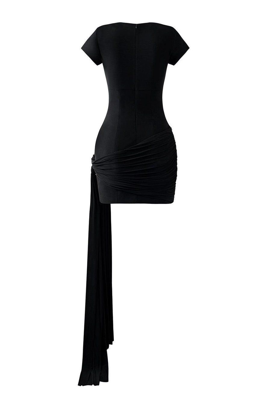 Ephraim Bodycon Extended Flap Crepe Mini Dress Mini Dress CEM