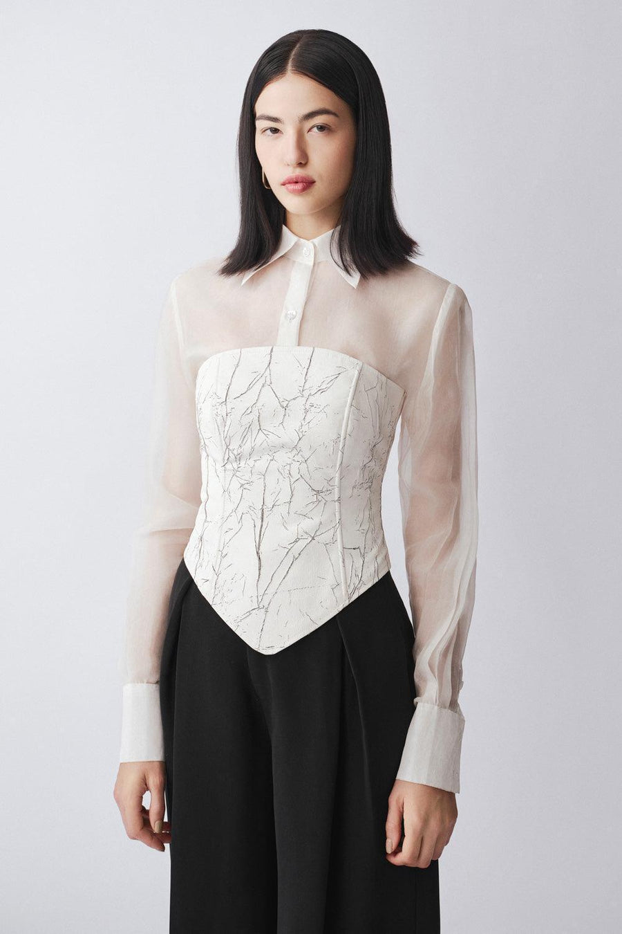 Epiphani Bodycon Straight Across Neck Cotton Polyester Corset 2
