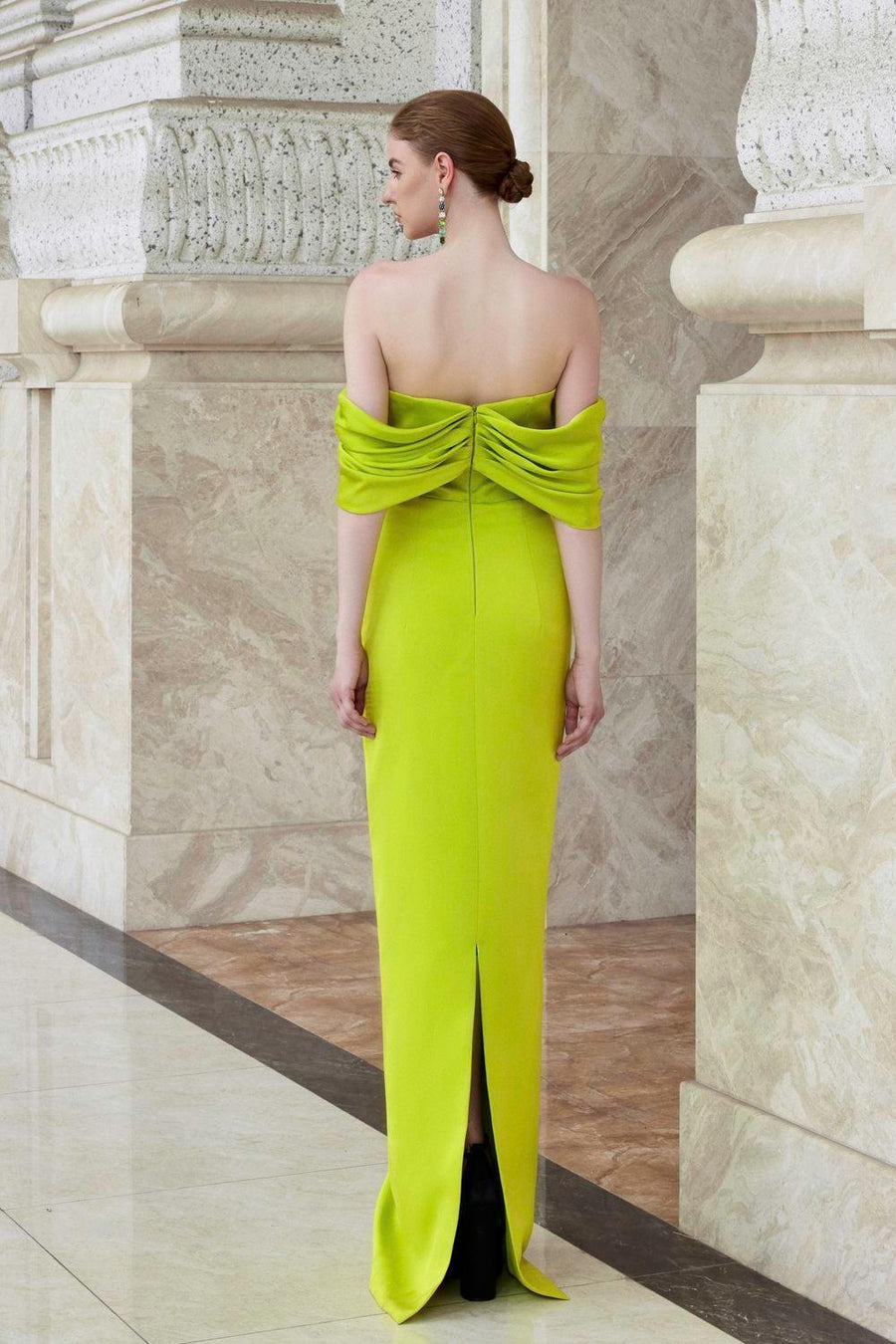 Equinox Sheath Off-Shoulder Silk Floor Length Dress Gown Dress I.H.F Atelier