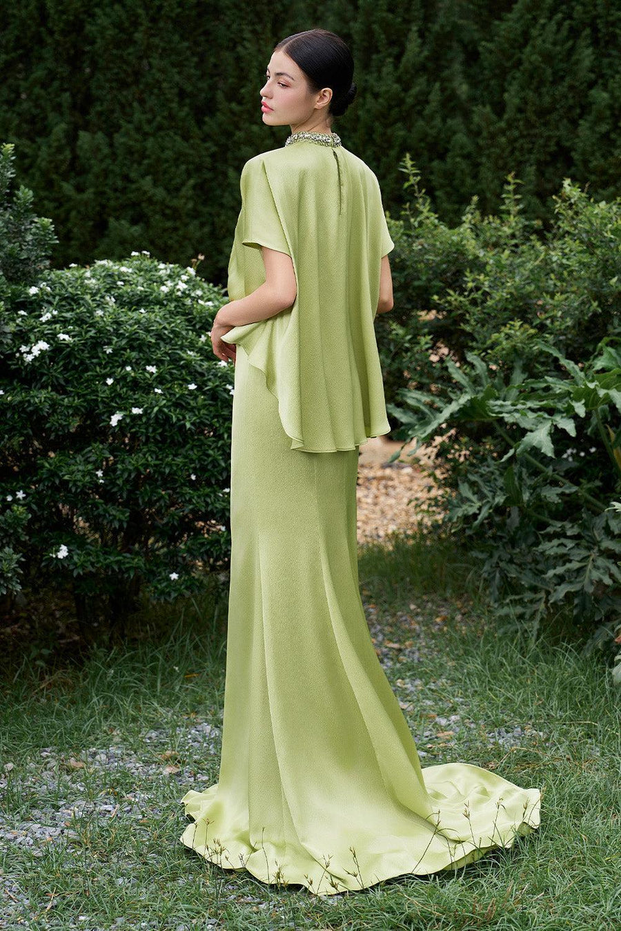 Espino Mermaid Asymmetric Poly Silk Floor Length Dress Gown Dress I.H.F Atelier