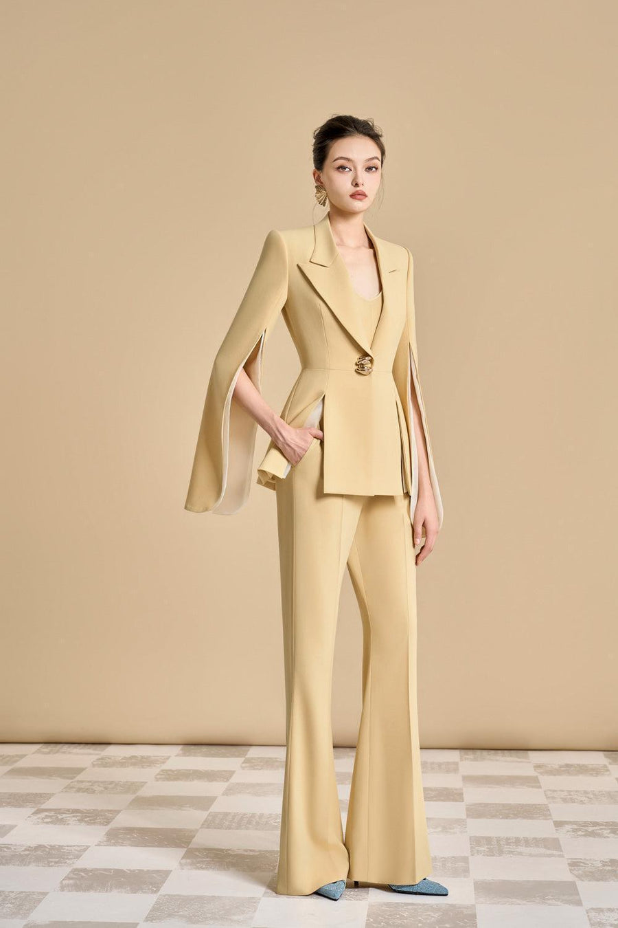 Esteban A-line V-Neck Polyester Blazer Blazer Maison des Copains