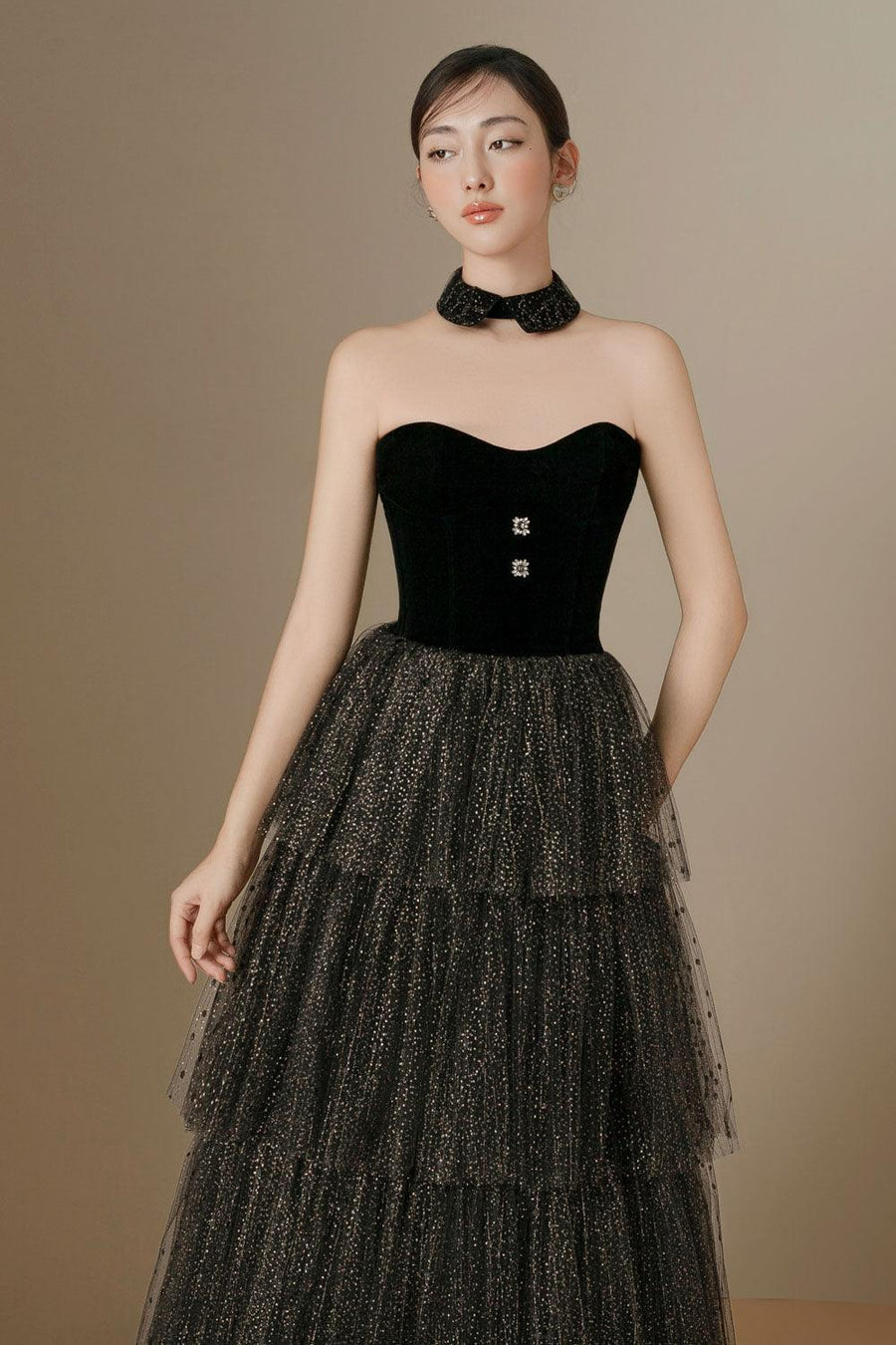 Esther Layered Sweetheart Neck Tulle Ankle Length Dress 4