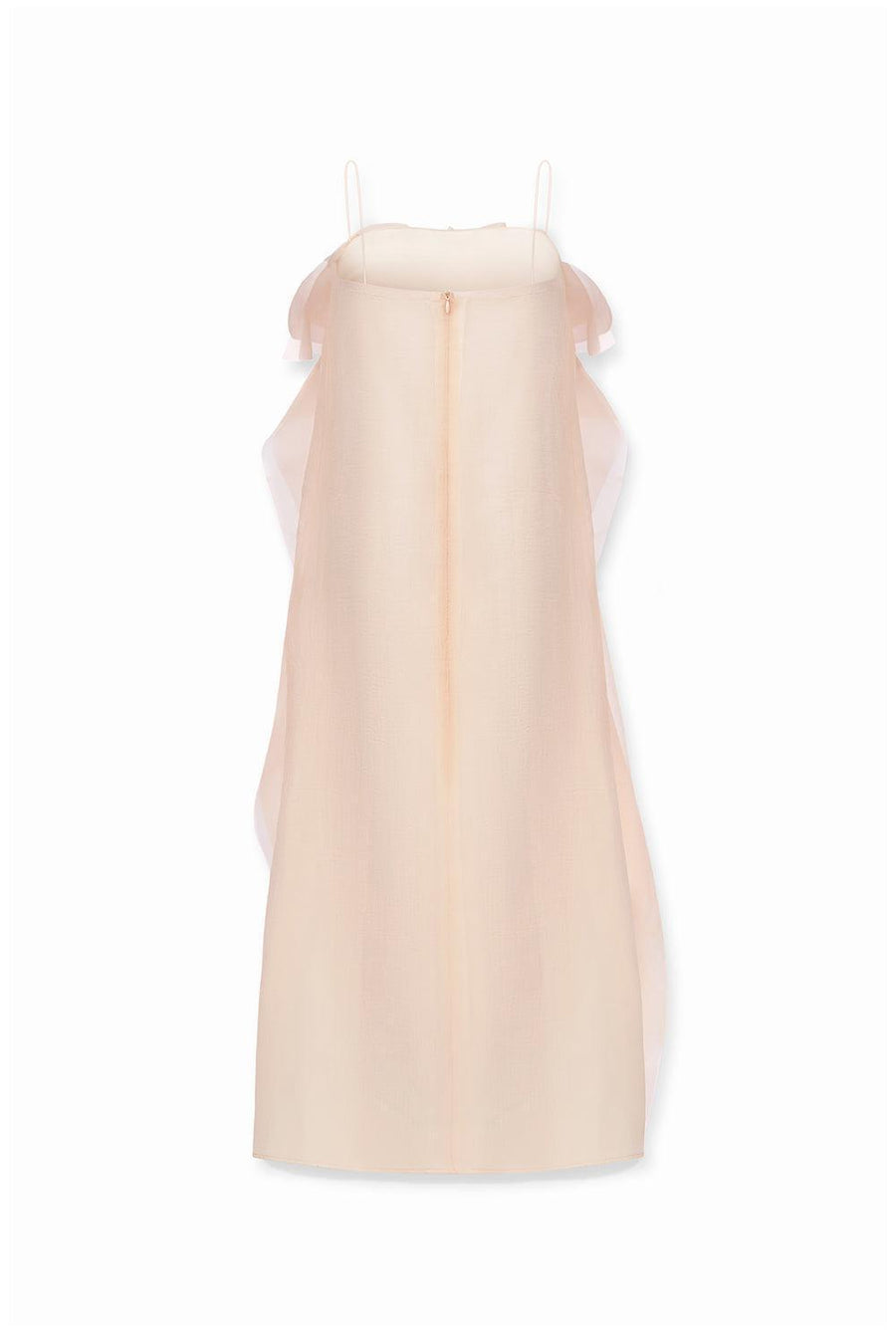Eugene Straight Spaghetti Strap Crinkle Organza Ankle Length Dress 5