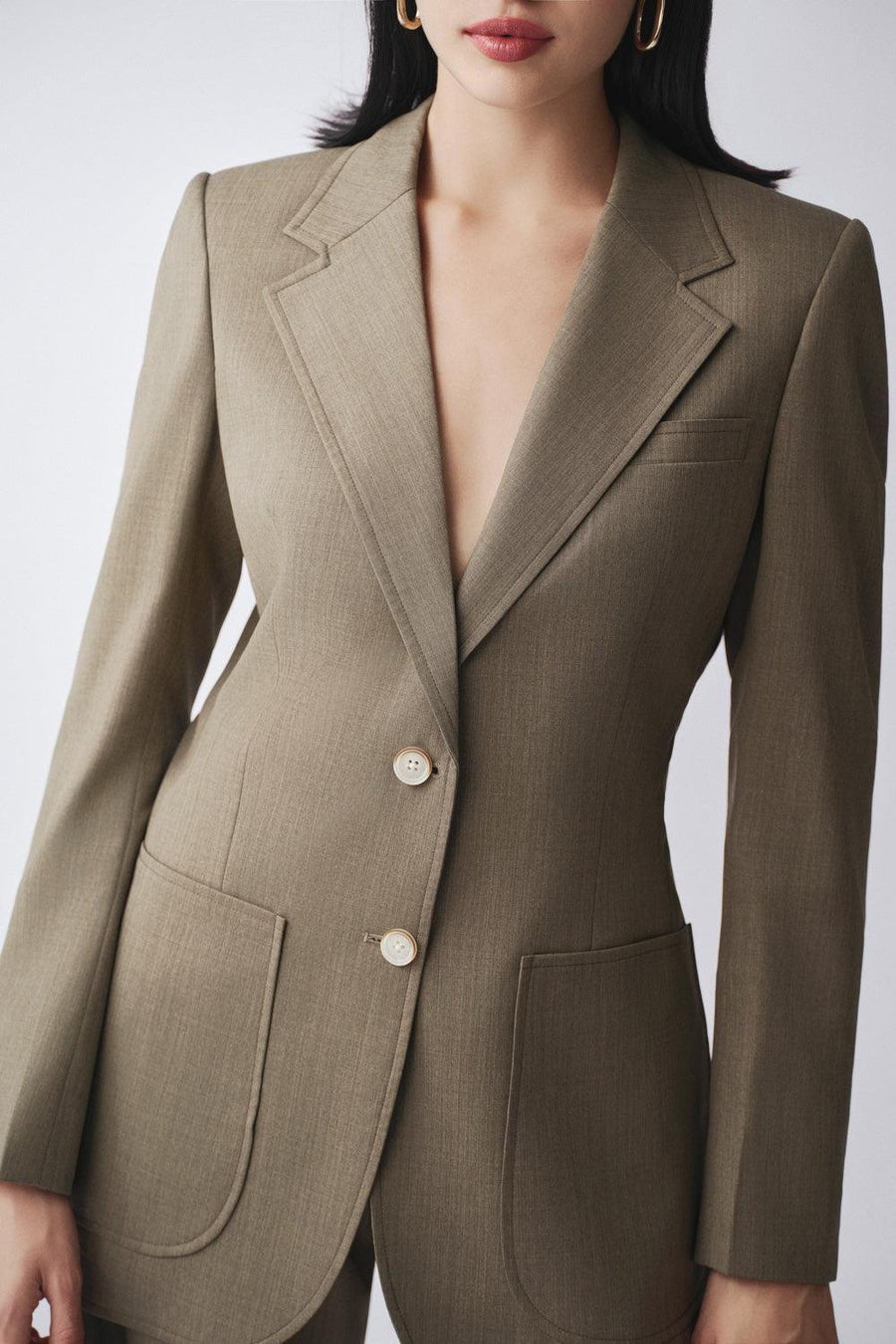 Euphony Straight Patch Pocket Poly Wool Blazer 2