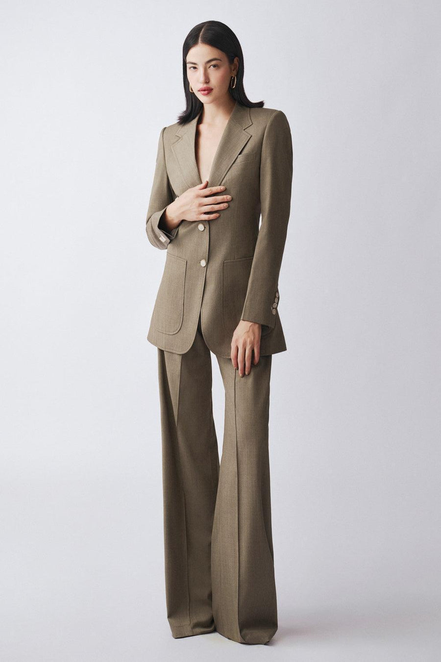 Euphony Straight Patch Pocket Poly Wool Blazer 4