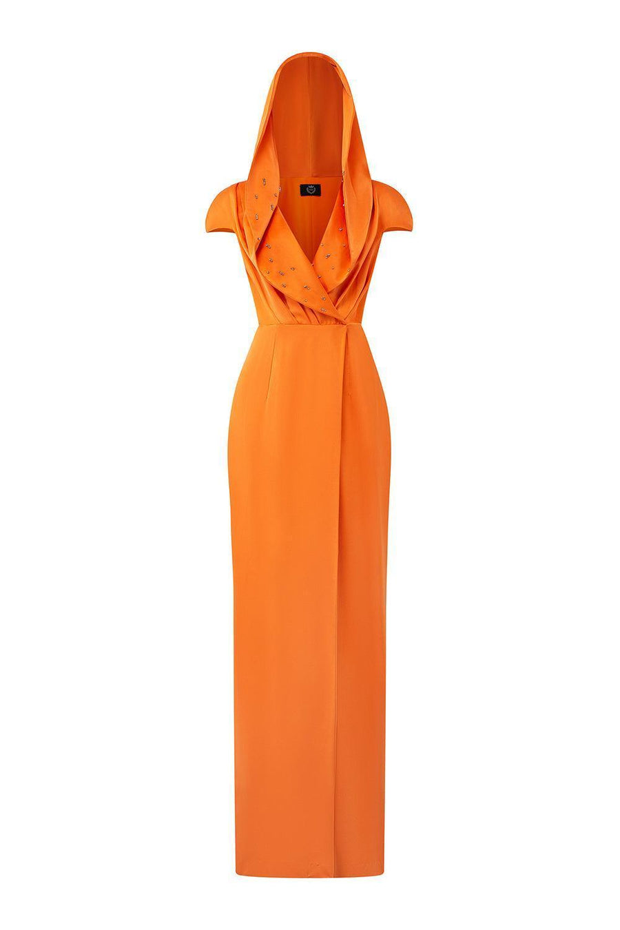 Euphony Wrap Hooded Neck Silk Floor Length Dress Gown Dress I.H.F Atelier