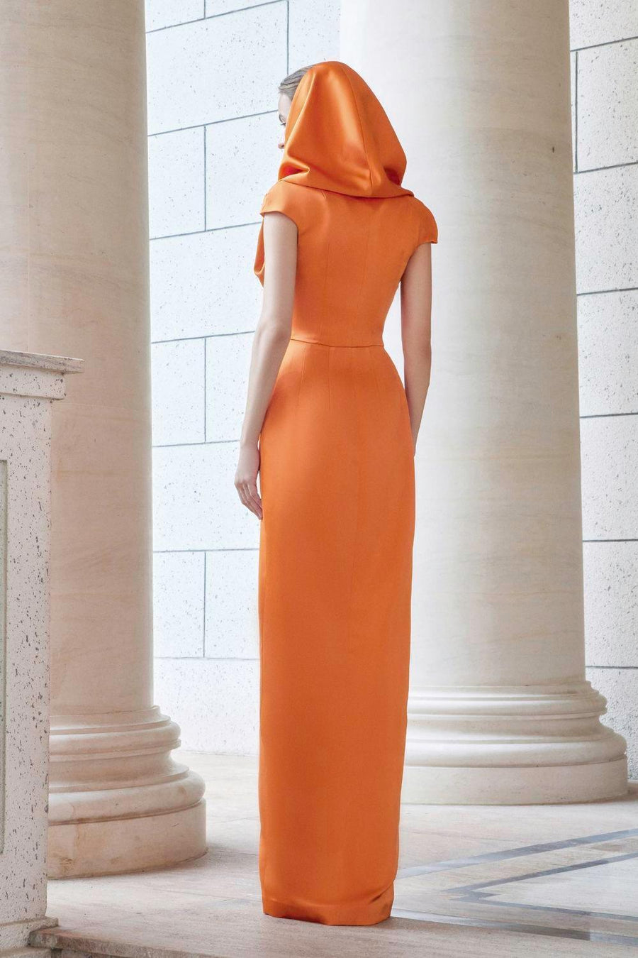 Euphony Wrap Hooded Neck Silk Floor Length Dress Gown Dress I.H.F Atelier