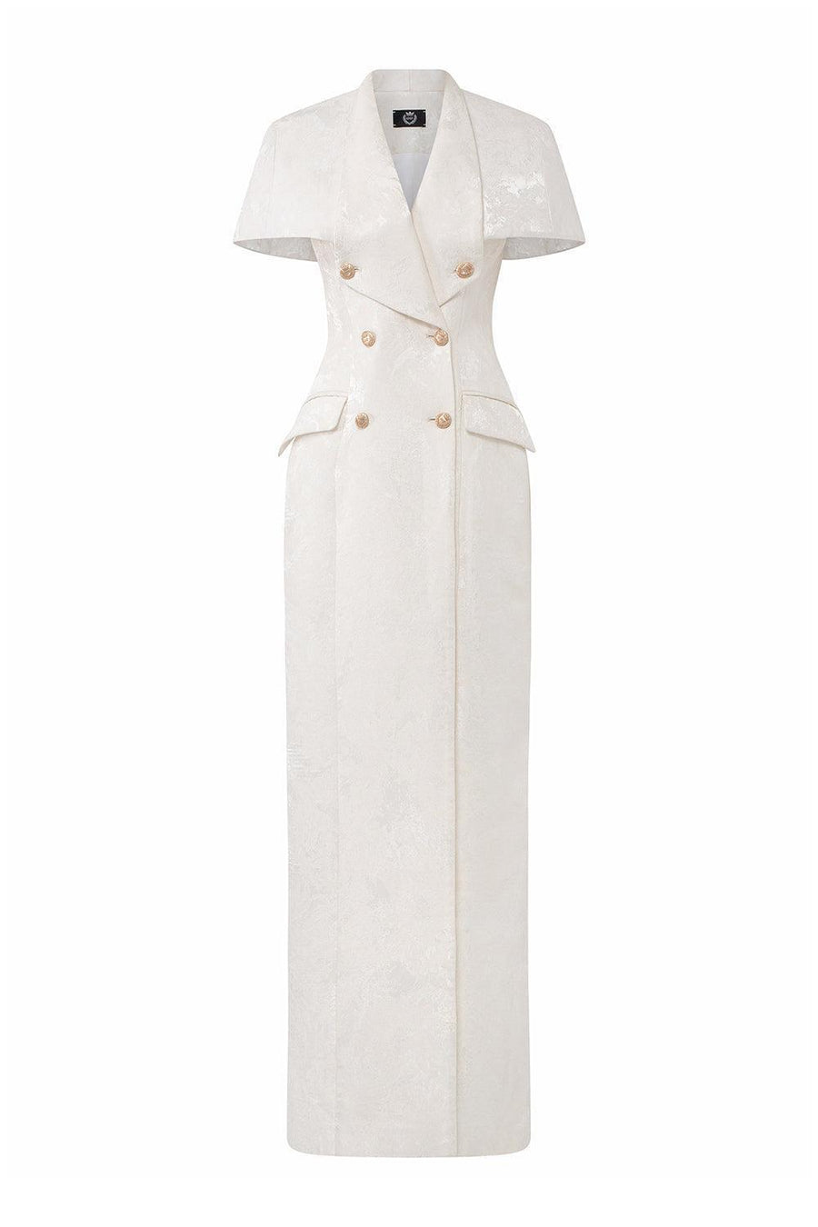 Euphoria Sheath Double Breasted Brocade Ankle Length Dress Gown Dress I.H.F Atelier