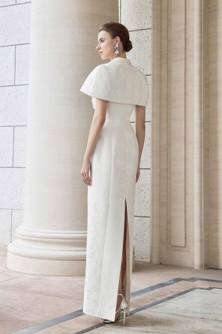 Euphoria Sheath Double Breasted Brocade Ankle Length Dress Gown Dress I.H.F Atelier