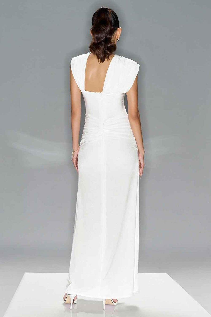 Evelyn Slit Diagonal Neck Spandex Maxi Dress Maxi Dress LaLING