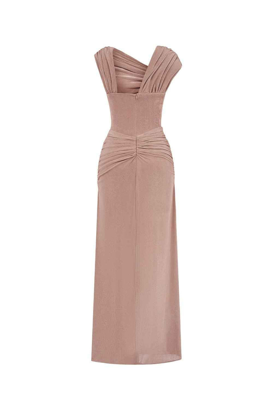 Evelyn Slit Diagonal Neck Spandex Maxi Dress Maxi Dress LaLING