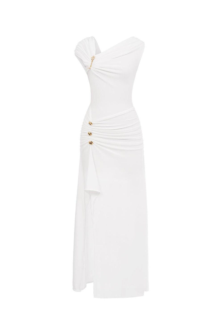 Evelyn Slit Diagonal Neck Spandex Maxi Dress Maxi Dress LaLING